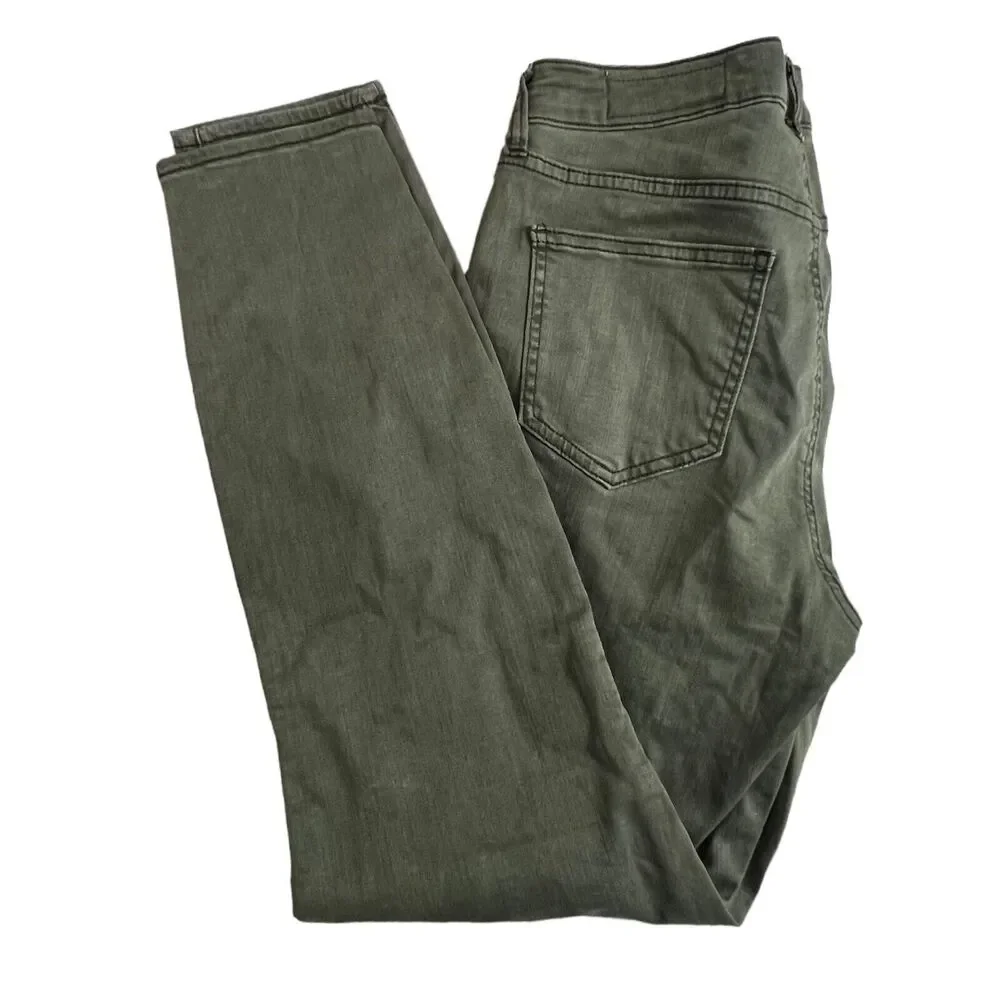 Pistola‎ Womens Green Mid Rise Skinny Moto Jeans 30